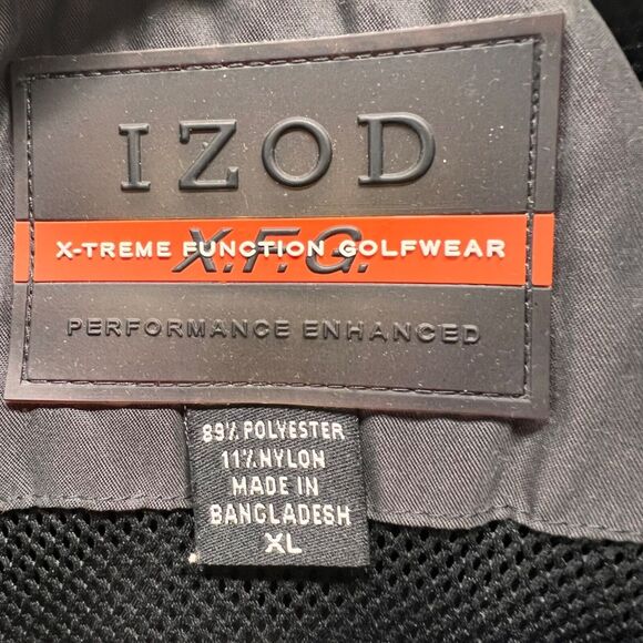 Izod XFG Extreme Pullover Men XL Black Performance Golf Windbreaker Outdoors - Picture 9 of 11